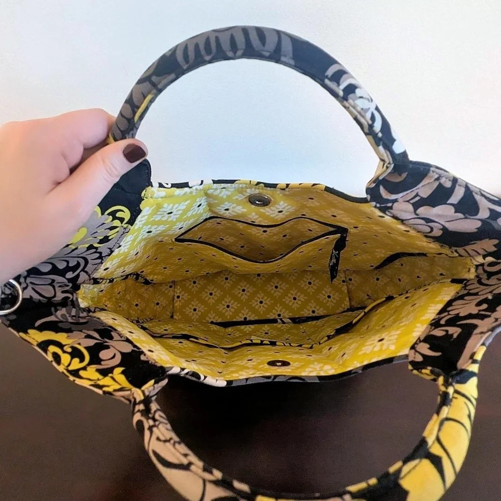 Vera Bradley Black and Yellow Floral Tote